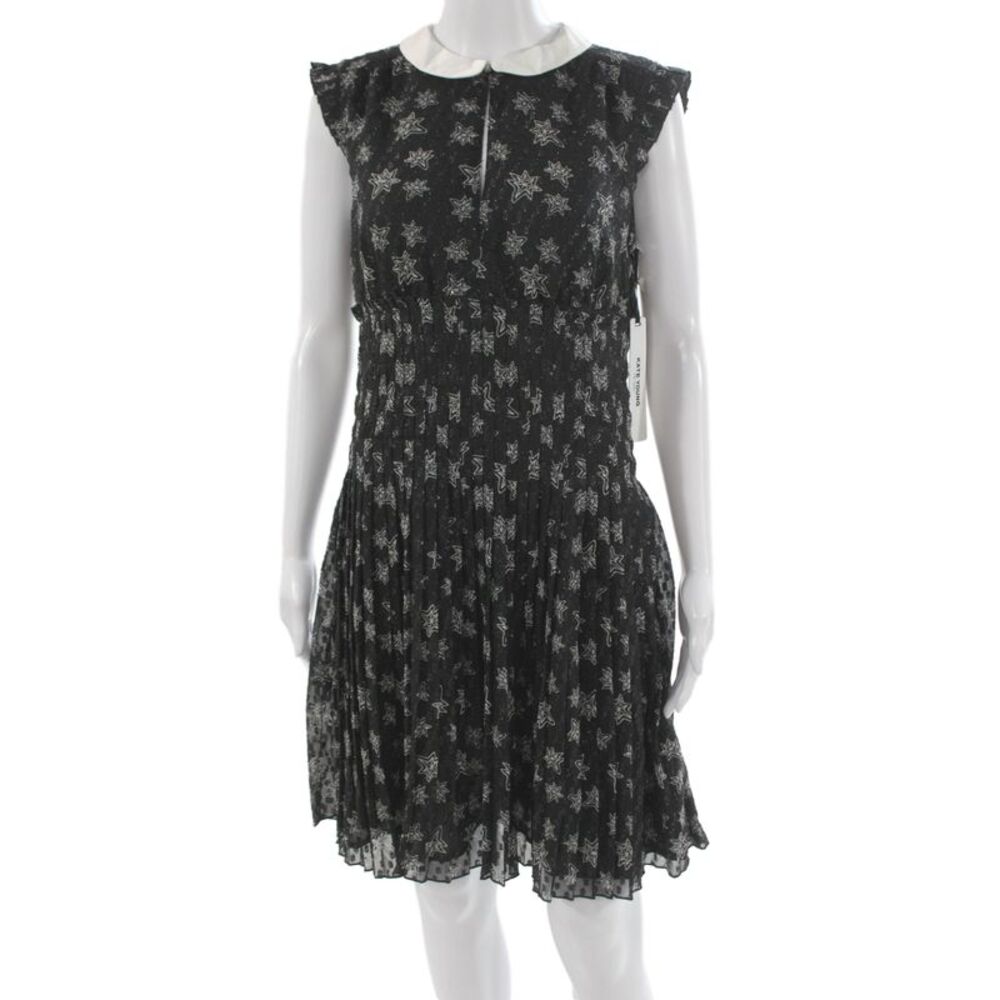 Kate Young For Target Womens Fit & Flare Black Star Print Dress Size S